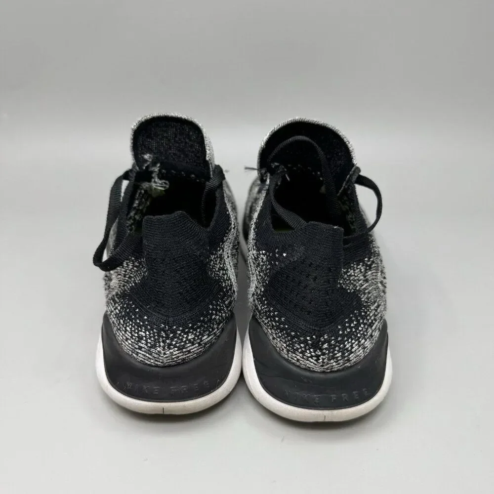Nike Free RN Flyknit Shoes Womens Size 7.5 Black White Oreo Running 942839-101